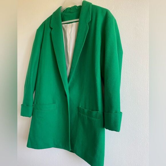 Vintage I.Magnin Blazer 100% Wool Green Size M Career business casual - Picture 6 of 10